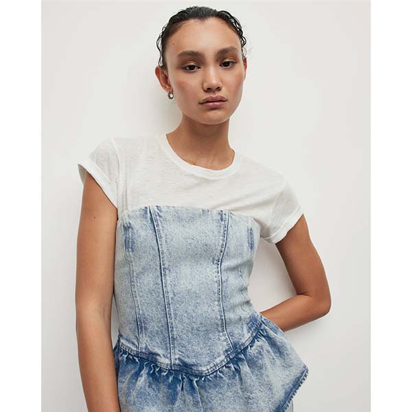 Allsaints Australia Womens Andy Denim Mini Dress Indigo AU80-582